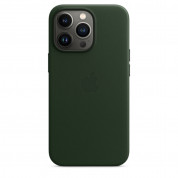 Apple iPhone Leather Case with MagSafe - оригинален кожен кейс (естествена кожа) за iPhone 13 Pro (зелен) 1