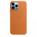 Apple iPhone Leather Case with MagSafe - оригинален кожен кейс (естествена кожа) за iPhone 13 Pro Max (оранжев) 4