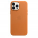 Apple iPhone Leather Case with MagSafe - оригинален кожен кейс (естествена кожа) за iPhone 13 Pro Max (оранжев) 3