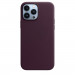 Apple iPhone Leather Case with MagSafe - оригинален кожен кейс (естествена кожа) за iPhone 13 Pro Max (бордо) 4
