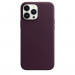 Apple iPhone Leather Case with MagSafe - оригинален кожен кейс (естествена кожа) за iPhone 13 Pro Max (бордо) 2