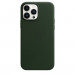 Apple iPhone Leather Case with MagSafe - оригинален кожен кейс (естествена кожа) за iPhone 13 Pro Max (зелен) 2