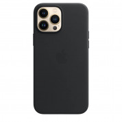 Apple iPhone Leather Case with MagSafe - оригинален кожен кейс (естествена кожа) за iPhone 13 Pro Max (черен) 2