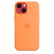 Apple iPhone 13 mini Silicone Case with MagSafe - (marigold)  4