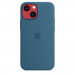 Apple iPhone Silicone Case with MagSafe - оригинален силиконов кейс за iPhone 13 mini с MagSafe (син) 5