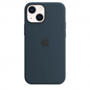 Apple iPhone Silicone Case with MagSafe - оригинален силиконов кейс за iPhone 13 mini с MagSafe (тъмносин)