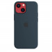 Apple iPhone Silicone Case with MagSafe - оригинален силиконов кейс за iPhone 13 mini с MagSafe (тъмносин) 5