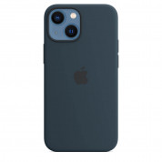 Apple iPhone Silicone Case with MagSafe - оригинален силиконов кейс за iPhone 13 mini с MagSafe (тъмносин) 2