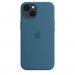 Apple iPhone Silicone Case with MagSafe - оригинален силиконов кейс за iPhone 13 с MagSafe (син) 2