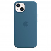 Apple iPhone Silicone Case with MagSafe - оригинален силиконов кейс за iPhone 13 с MagSafe (син)
