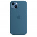 Apple iPhone Silicone Case with MagSafe - оригинален силиконов кейс за iPhone 13 с MagSafe (син) 3