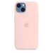 Apple iPhone Silicone Case with MagSafe - оригинален силиконов кейс за iPhone 13 с MagSafe (светлорозов) 3