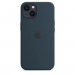 Apple iPhone Silicone Case with MagSafe - оригинален силиконов кейс за iPhone 13 с MagSafe (тъмносин) 2