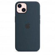 Apple iPhone Silicone Case with MagSafe - оригинален силиконов кейс за iPhone 13 с MagSafe (тъмносин) 3