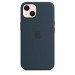 Apple iPhone Silicone Case with MagSafe - оригинален силиконов кейс за iPhone 13 с MagSafe (тъмносин) 4