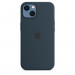 Apple iPhone Silicone Case with MagSafe - оригинален силиконов кейс за iPhone 13 с MagSafe (тъмносин) 3