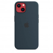 Apple iPhone Silicone Case with MagSafe - оригинален силиконов кейс за iPhone 13 с MagSafe (тъмносин) 4