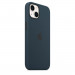 Apple iPhone Silicone Case with MagSafe - оригинален силиконов кейс за iPhone 13 с MagSafe (тъмносин) 6