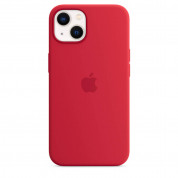 Apple iPhone Silicone Case with MagSafe - оригинален силиконов кейс за iPhone 13 с MagSafe (червен)