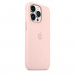Apple iPhone Silicone Case with MagSafe - оригинален силиконов кейс за iPhone 13 Pro с MagSafe (светлорозов) 5