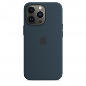 Apple iPhone Silicone Case with MagSafe - оригинален силиконов кейс за iPhone 13 Pro с MagSafe (тъмносин)