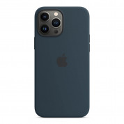 Apple iPhone Silicone Case with MagSafe - оригинален силиконов кейс за iPhone 13 Pro Max с MagSafe (тъмносин) 4