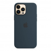 Apple iPhone Silicone Case with MagSafe - оригинален силиконов кейс за iPhone 13 Pro Max с MagSafe (тъмносин) 2