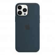Apple iPhone Silicone Case with MagSafe - оригинален силиконов кейс за iPhone 13 Pro Max с MagSafe (тъмносин) 1