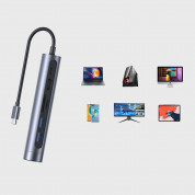 Joyroom USB-C 7-in-1 Multiport Hub 4K - хъб за свързване от USB-C към HDMI, Ethernet, 2 x USB-C, 2 x USB 3.0 (тъмносив) 9