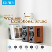 Edifier R1380DB Powered Bluetooth Bookshelf Speakers - 2.0 безжична аудио система (кафяв) 2