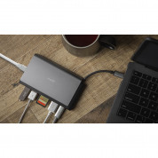 Moshi Symbus Mini 7-in-1 Portable USB-C Hub - мултифункционален хъб за свързване на допълнителна периферия за устройства с USB-C (тъмносив) 3