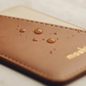 Moshi SnapTo Magnetic Slim Wallet - кожен портфейл (джоб) за прикрепяне към Moshi кейсове и калъфи със SnapTo технология за закрепяне (кафяв) 3