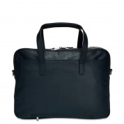 Knomo Hanover Slim Leather Laptop Briefcase 14 - луксозна чанта за MacBook и преносими компютри до 14 инча (тъмносин) 2