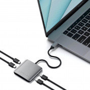 Satechi 4-Port USB-C Hub - USB-C хъб с 4 USB-C изхода за устройства с USB-C (тъмносив) 4