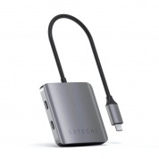 Satechi 4-Port USB-C Hub - USB-C хъб с 4 USB-C изхода за устройства с USB-C (тъмносив)