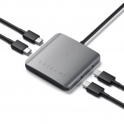 Satechi 4-Port USB-C Hub - USB-C хъб с 4 USB-C изхода за устройства с USB-C (тъмносив) 1