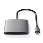 Satechi 4-Port USB-C Hub - USB-C хъб с 4 USB-C изхода за устройства с USB-C (тъмносив) 3