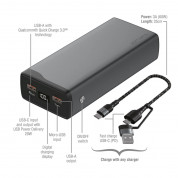 4smarts Powerbank VoltHub Pro 26800mAh 22.5W Quick Charge - външна батерия с USB-C и USB изходи за зареждане на мобилни устройства (тъмносив) 1