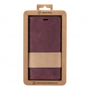 Tactical Xproof Flip Case - кожен калъф с поставка и отделение за кр. карти за iPhone 13 (червен) 2