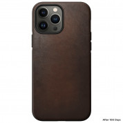 Nomad Modern Leather MagSafe Case - кожен (естествена кожа) кейс с MagSafe за iPhone 13 Pro Max (кафяв) 2
