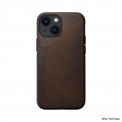 Nomad Modern Leather MagSafe Case - кожен (естествена кожа) кейс с MagSafe за iPhone 13 mini (кафяв) 2