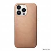 Nomad Modern Leather MagSafe Case - кожен (естествена кожа) кейс с MagSafe за iPhone 13 (бежов) 2