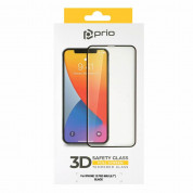 Prio 3D Glass Full Screen Curved Tempered Glass - калено стъклено защитно покритие за дисплея на iPhone 14 Plus, iPhone 13 Pro Max (черен-прозрачен) 3