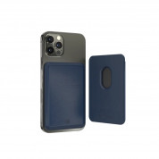 SwitchEasy MagWallet Leather Card Holder with MagSafe - кожен портфейл (джоб) за прикрепяне към iPhone с MagSafe (тъмносин)