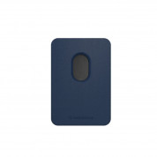 SwitchEasy MagWallet Leather Card Holder with MagSafe - кожен портфейл (джоб) за прикрепяне към iPhone с MagSafe (тъмносин) 3