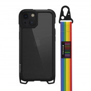 SwitchEasy Odyssey Rainbow Case - удароустойчив хибриден кейс с връзка и карабинер за iPhone 13 (черен) 