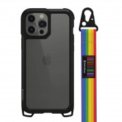 SwitchEasy Odyssey Rainbow Case - удароустойчив хибриден кейс с връзка и карабинер за iPhone 13 Pro Max (черен) 