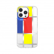 SwitchEasy Artist Mondrian Case - дизайнерски хибриден удароустойчив кейс за iPhone 13 (прозрачен) 