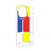 SwitchEasy Artist Mondrian Case - дизайнерски хибриден удароустойчив кейс за iPhone 13 (прозрачен)  3