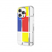 SwitchEasy Artist Mondrian Case - дизайнерски хибриден удароустойчив кейс за iPhone 13 (прозрачен)  2